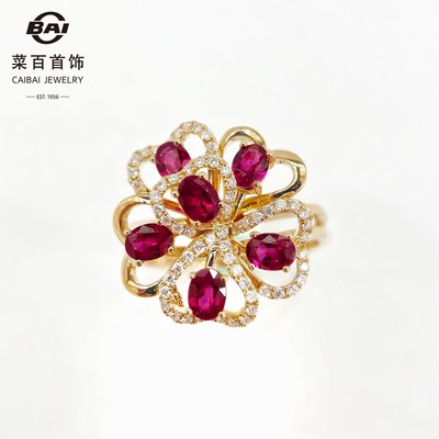 璀璨交融 品味菜百首饰18K金红宝石戒指与玉饰的东方雅韵